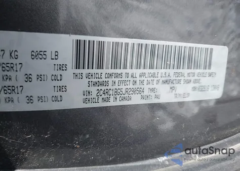 2018 Chrysler Pacifica Touring L из США, поврежденный, VIN 2C4RC1BG5JR290564